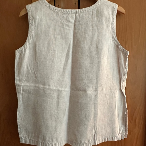 Eileen Fisher Natural Linen Tank Top - Picture 2 of 3